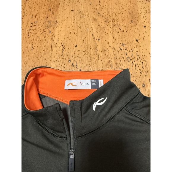 KJUS 52 Large Golf Pullover Keano Midlayer Half Zip Sleeve Dark Olive - Picture 2 of 7